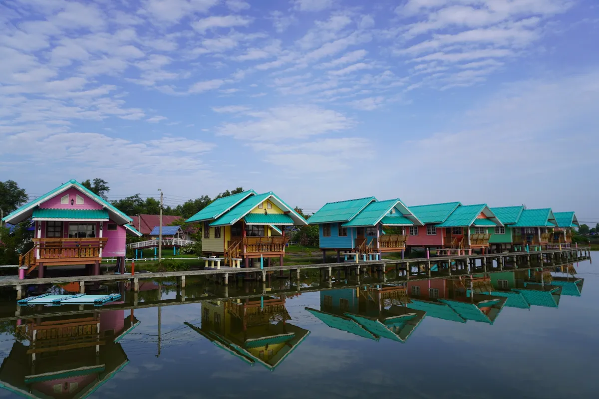 Morning lake view at Baan Klong Khon Resort
